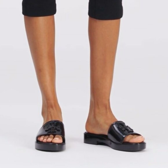 NEW TORY BURCH Eleanor Slides perfect black glossy finish for women 252 - Picture 9 of 13